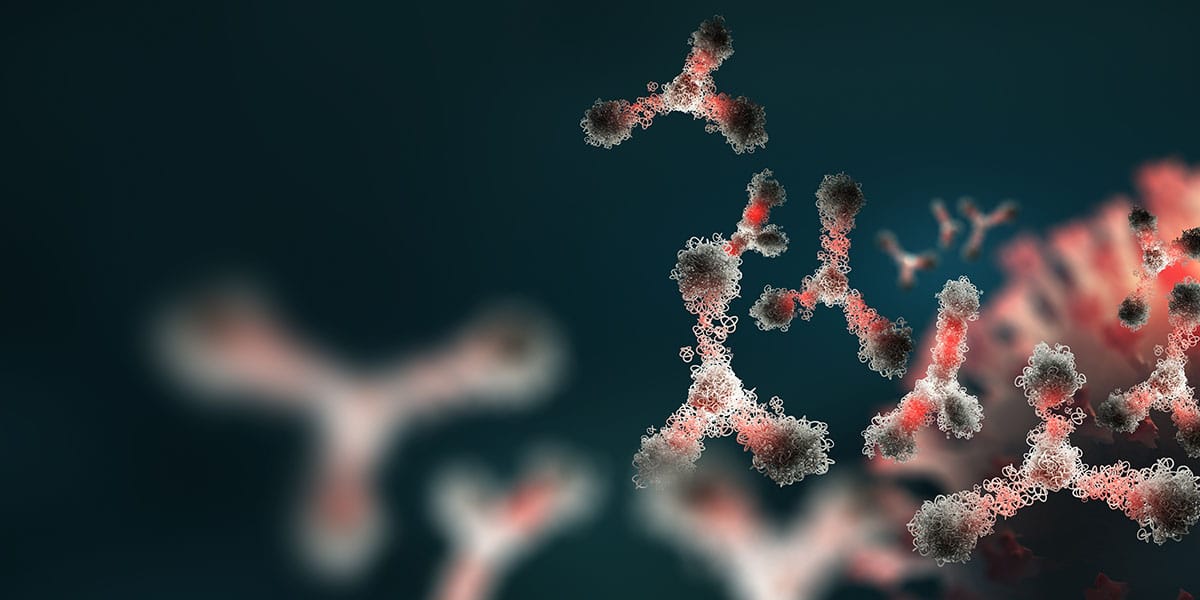 抗體和病毒的圖形，以描繪流動細胞計量免疫分析